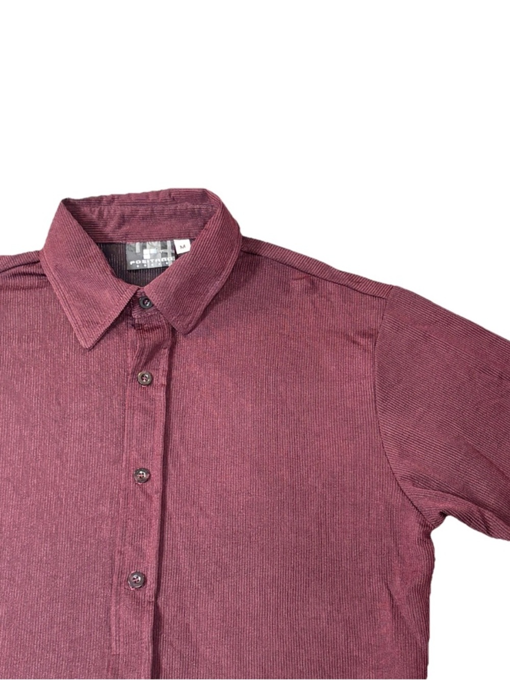 Vintage 90s Y2k Poisitano Rave Club Shirt Men’s Medium Burgundy Maroon